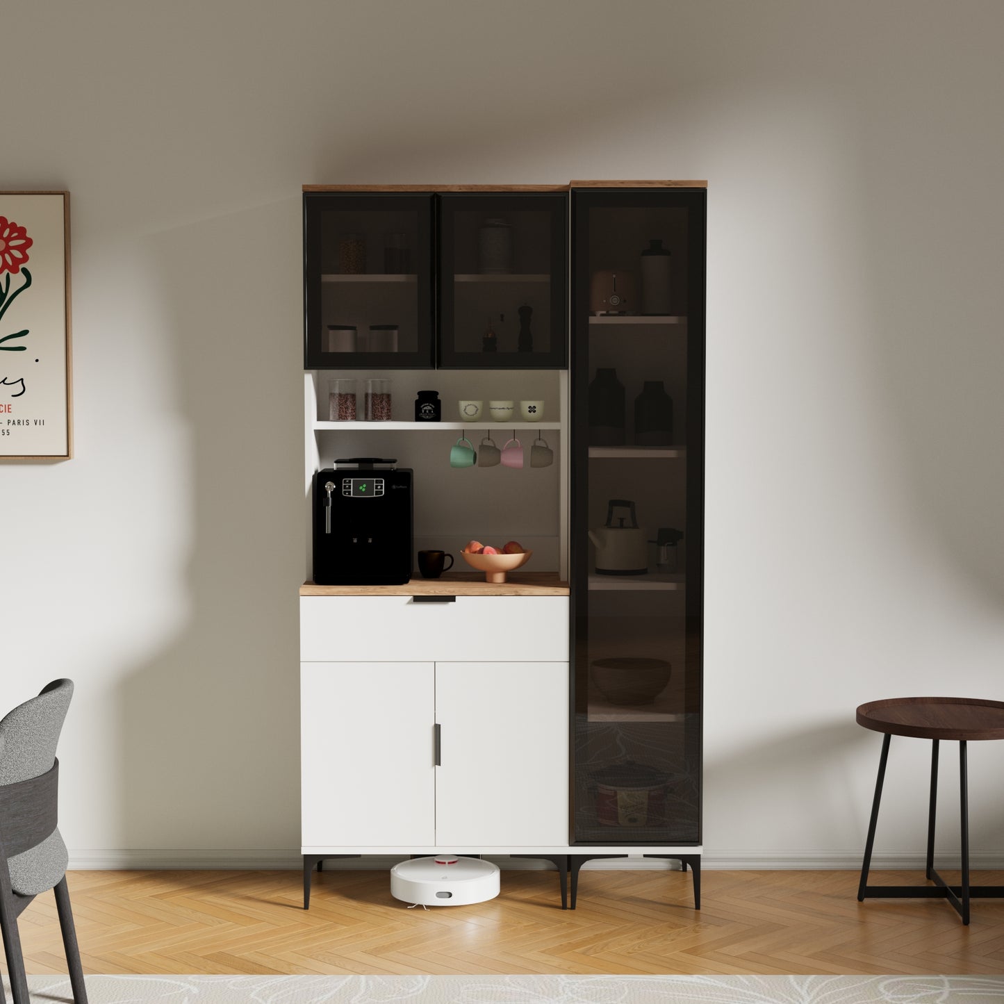 Dibek Kapaklı + 350 Ledli Dolap