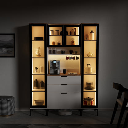 Dibek Çekmeceli + 350 Ledli Dolap (2 Adet)
