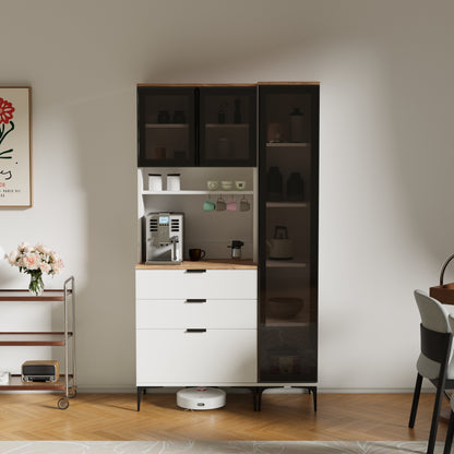Dibek Çekmeceli + 350 Ledli Dolap