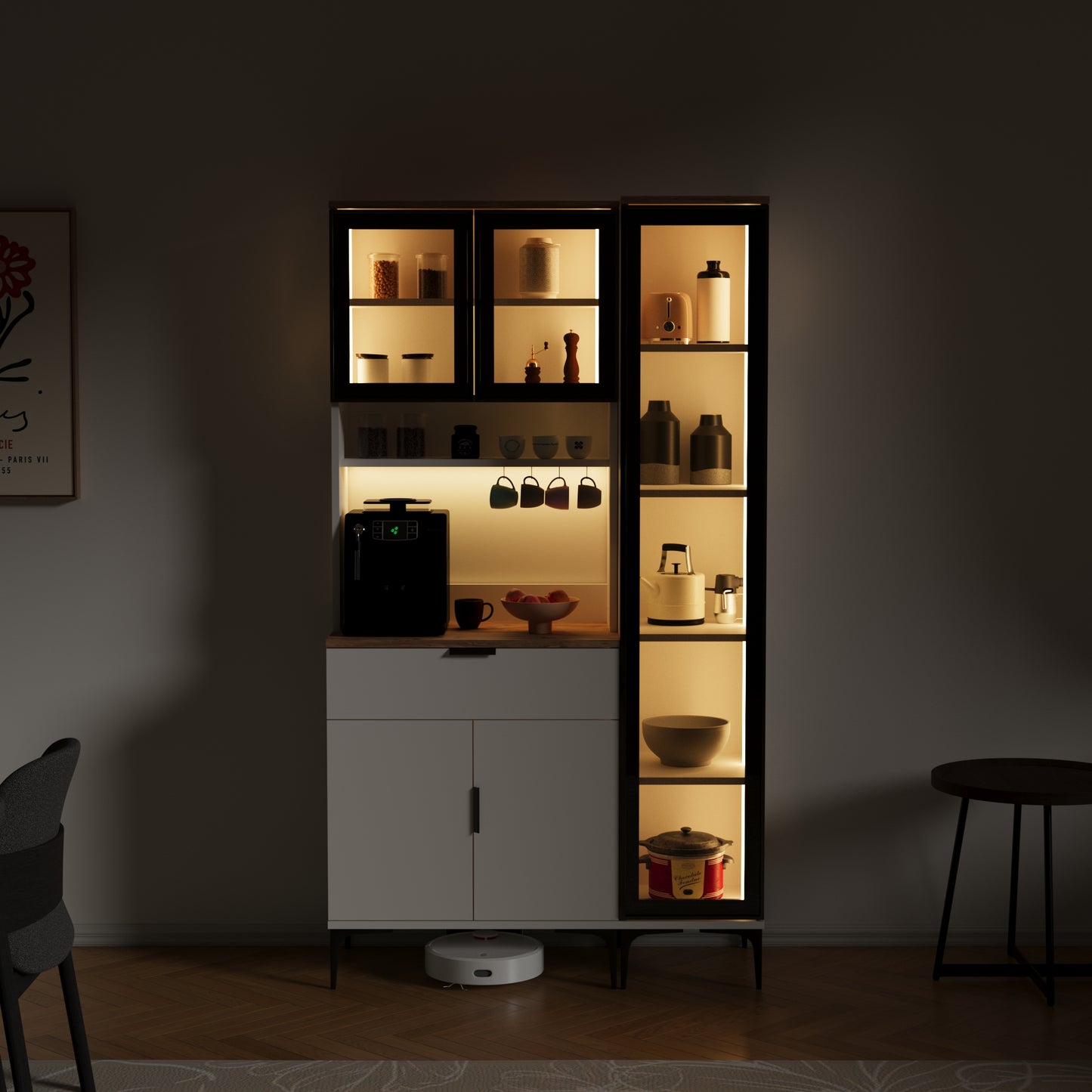 Dibek Kapaklı + 350 Ledli Dolap