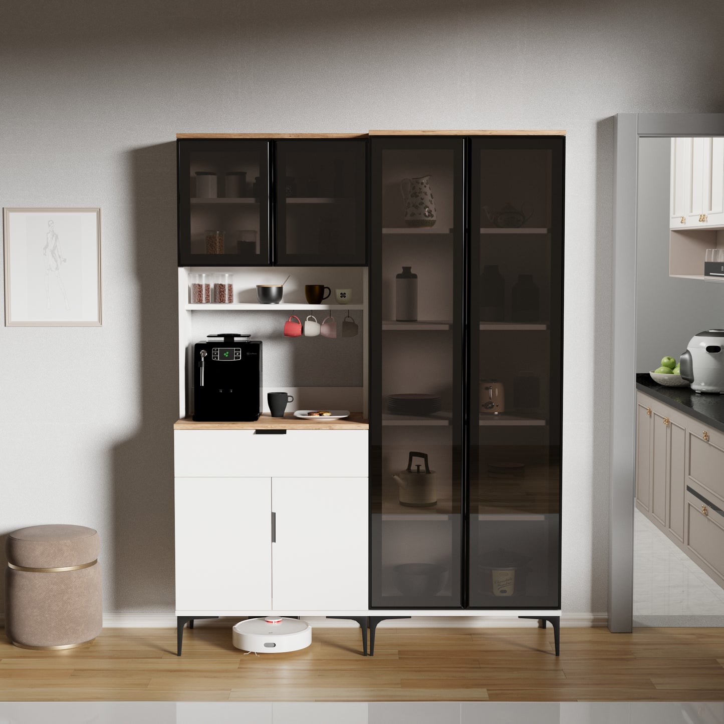 Dibek Kapaklı + 700 Ledli Dolap