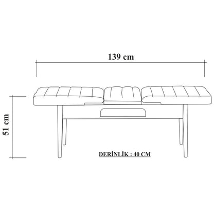 Sembol Bench Ceviz Soho Gri görsel 5