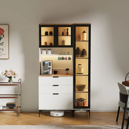 Dibek Çekmeceli + 350 Ledli Dolap