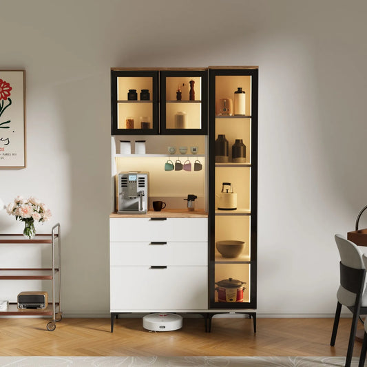Dibek Çekmeceli + 350 Ledli Dolap