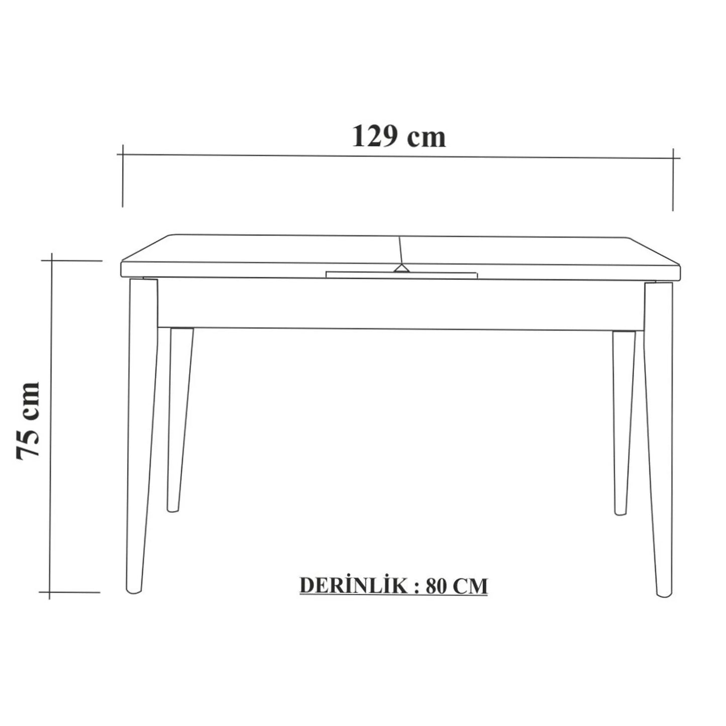 Sembol Açılır Masa Takımı Beyaz Fıstık Yeşili (1 Masa + 1 Bench + 2 Sandalye) - görsel 3