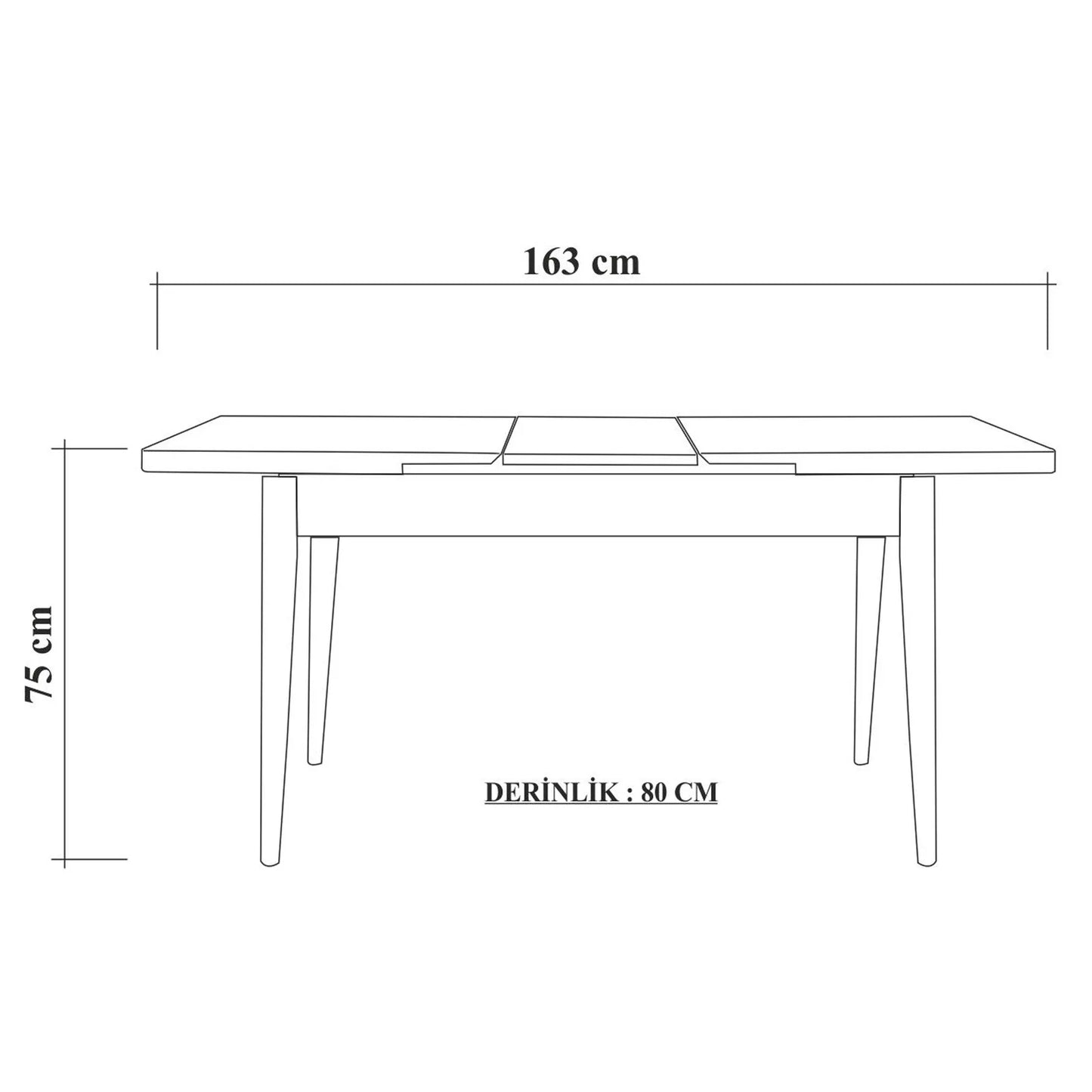 Sembol Açılır Masa Takımı Ceviz Antrasit 70x110 (1 Masa + 1 Bench + 4 Sandalye) - görsel 8