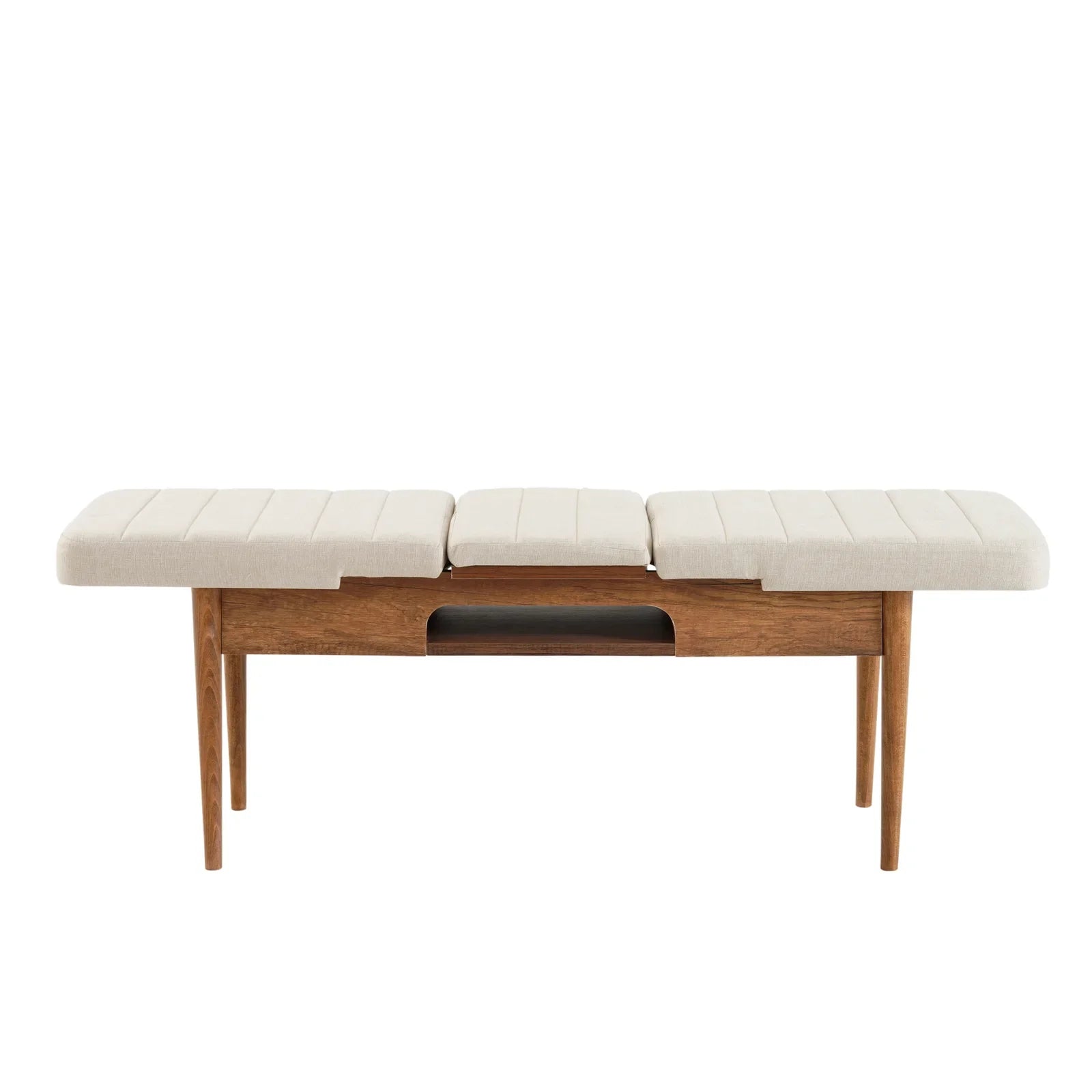 Sembol Açılır Masa Takımı Ceviz Krem 70x110 (1 Masa + 1 Bench + 4 Sandalye) - görsel 5