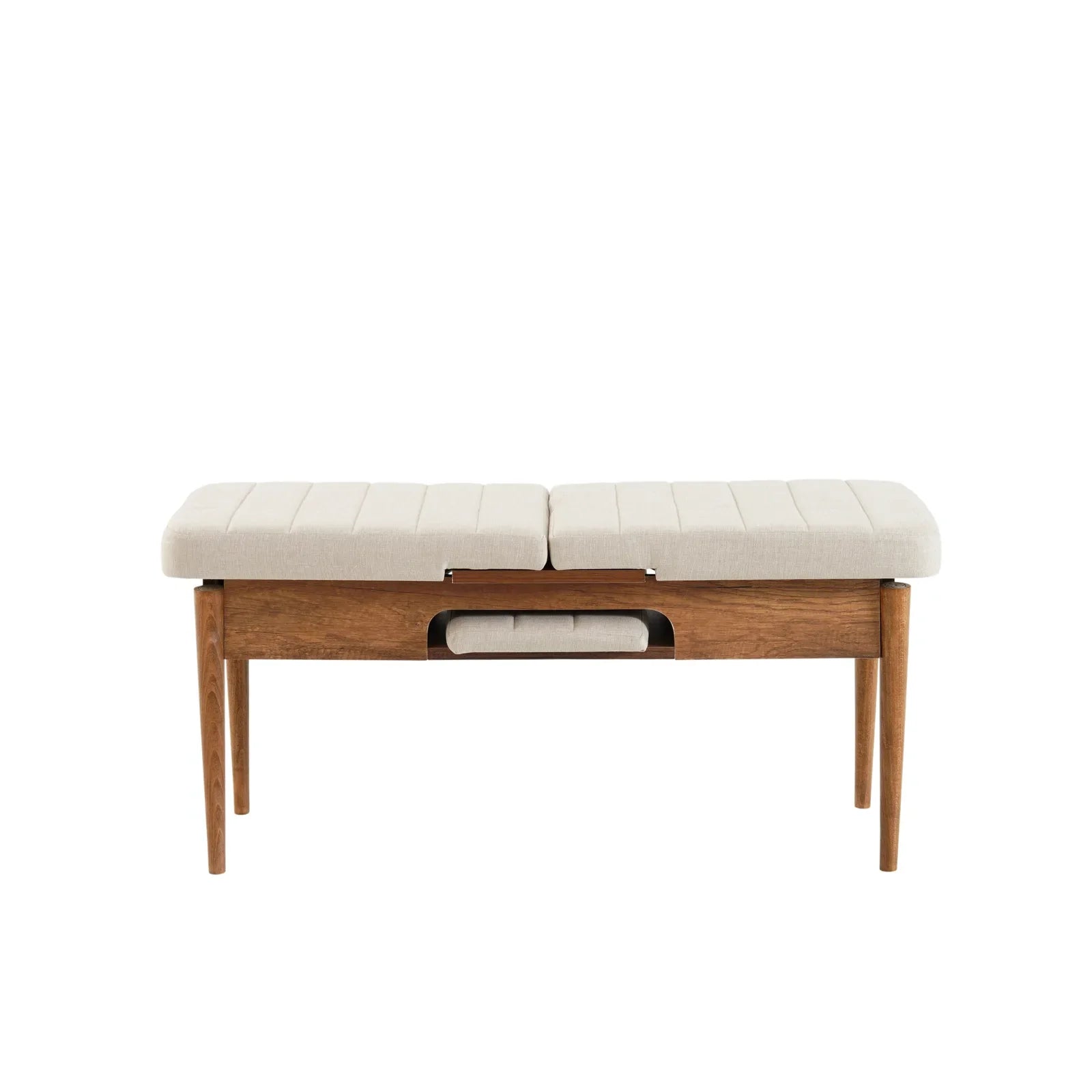 Sembol Açılır Masa Takımı Ceviz Krem 70x110 (1 Masa + 1 Bench + 4 Sandalye) - görsel 6