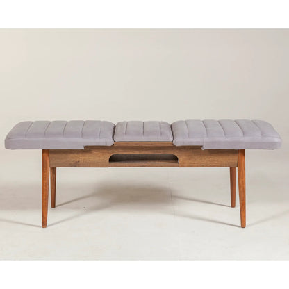 Sembol Açılır Masa Takımı Ceviz Soho Gri (1 Masa + 1 Bench + 2 Sandalye)