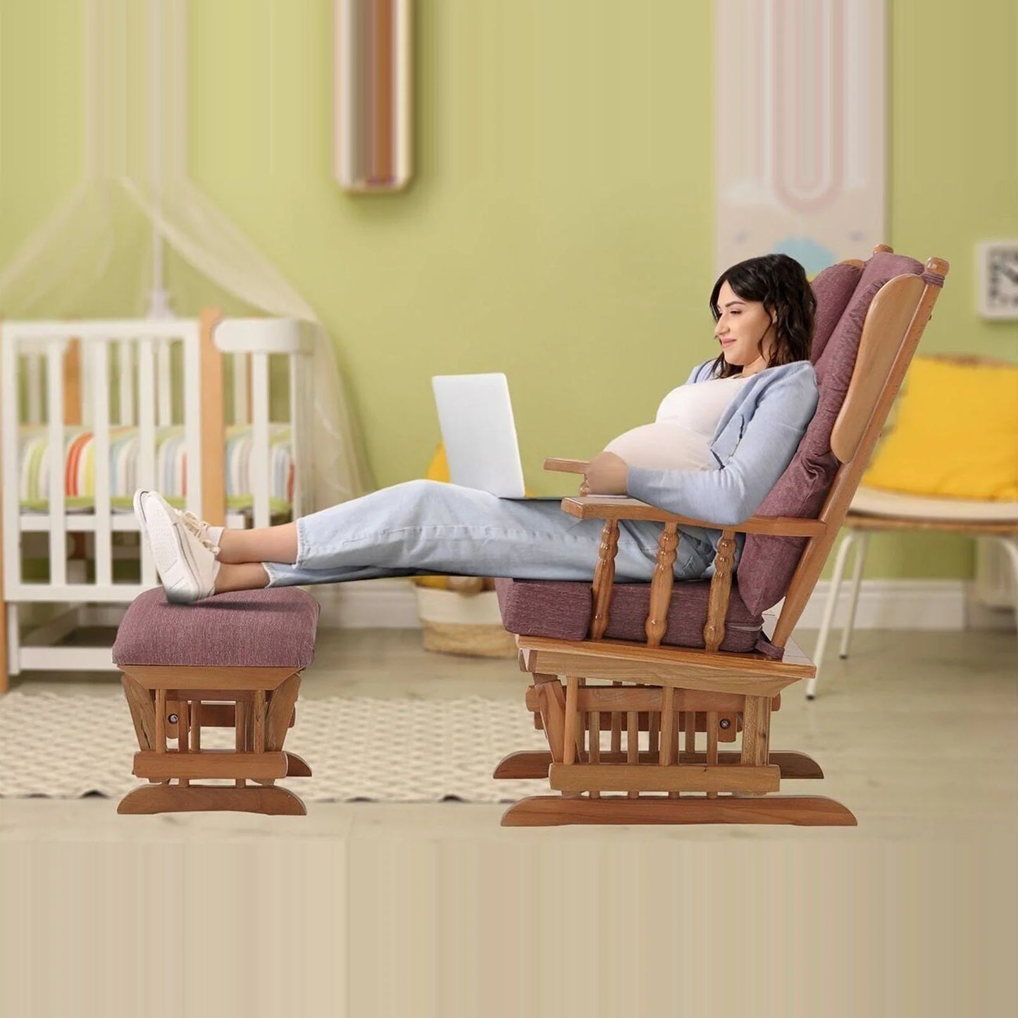 Relax Sallanan Sandalye Bordo görsel 7