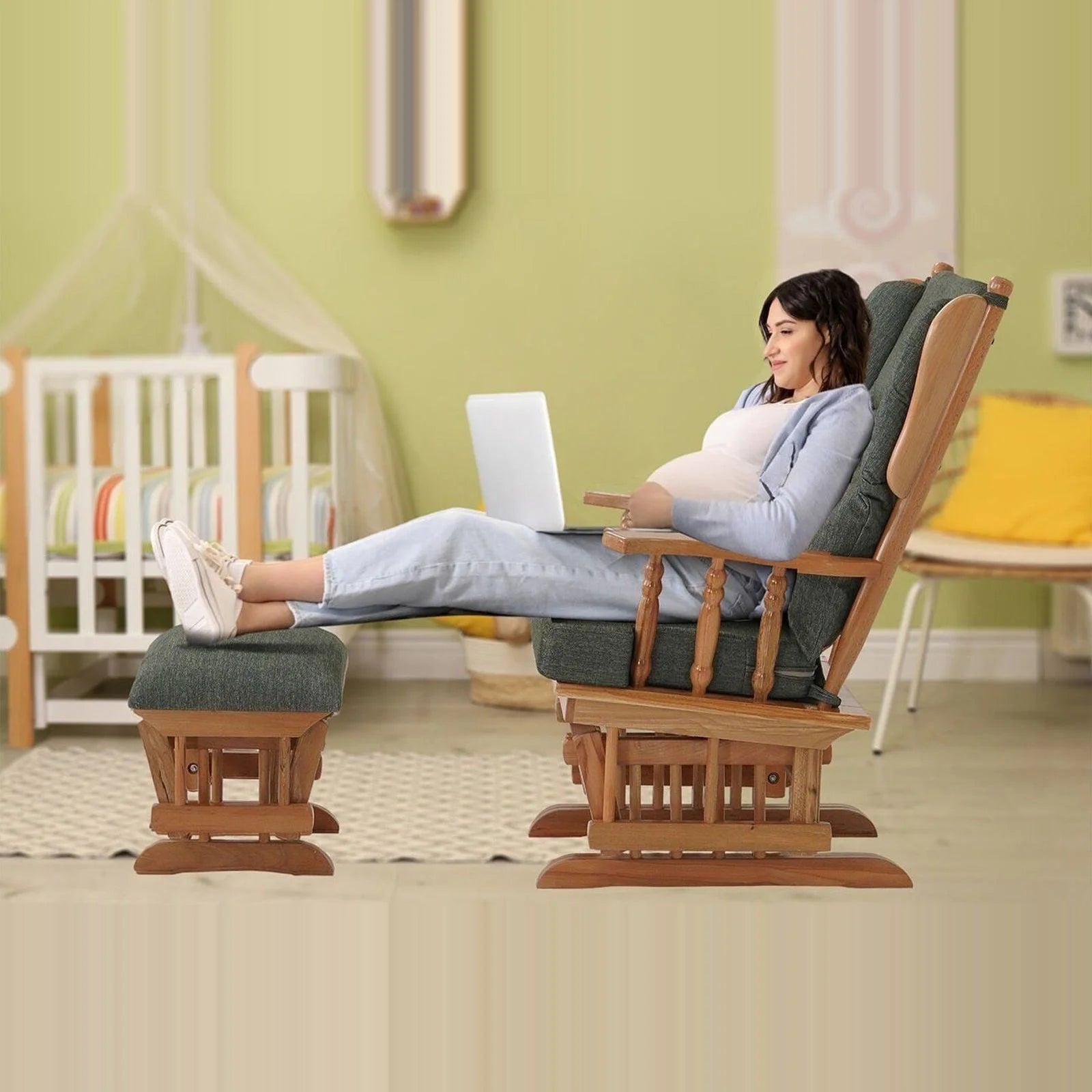 Relax Sallanan Sandalye Yeşil görsel 7