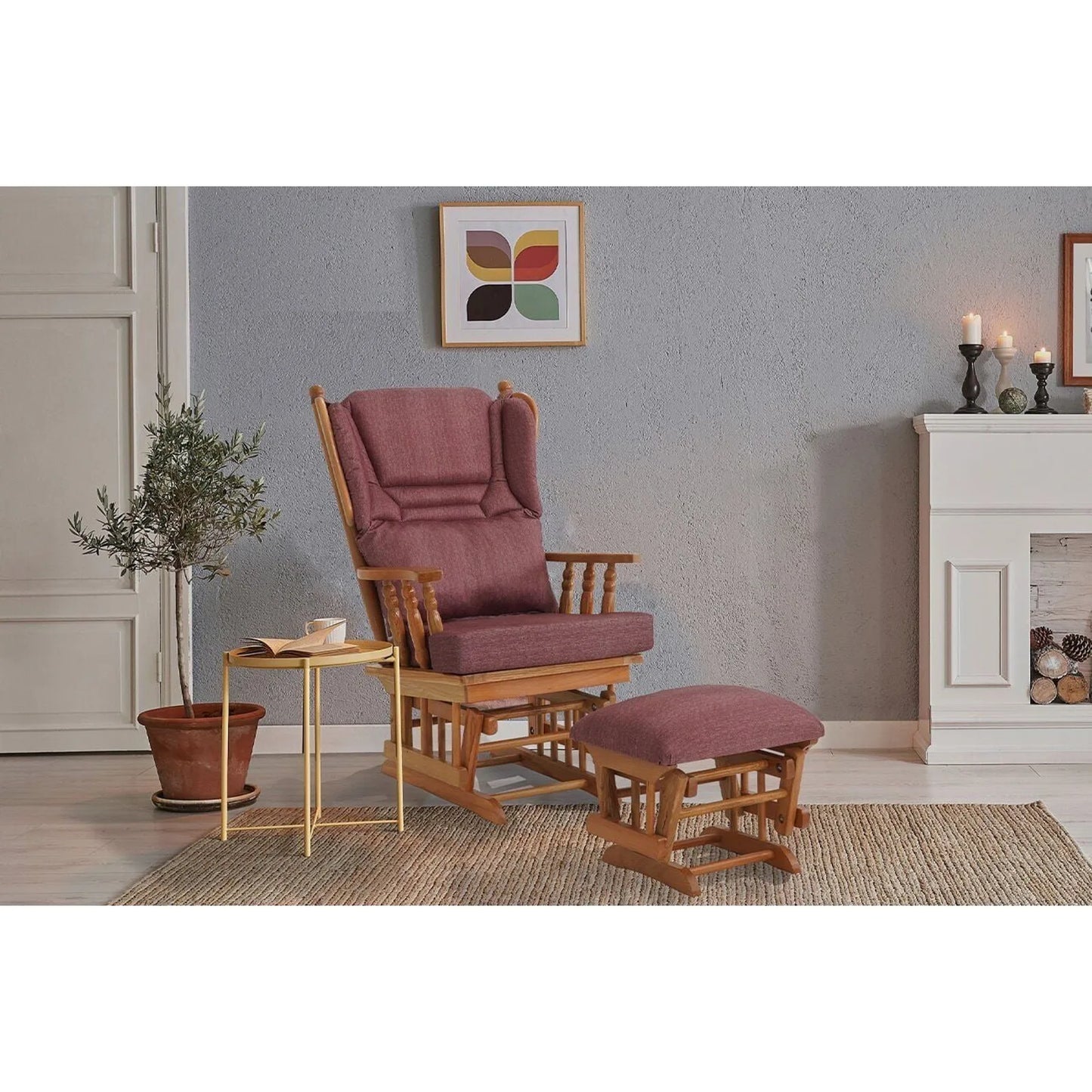 Relax Sallanan Sandalye Bordo görsel 2