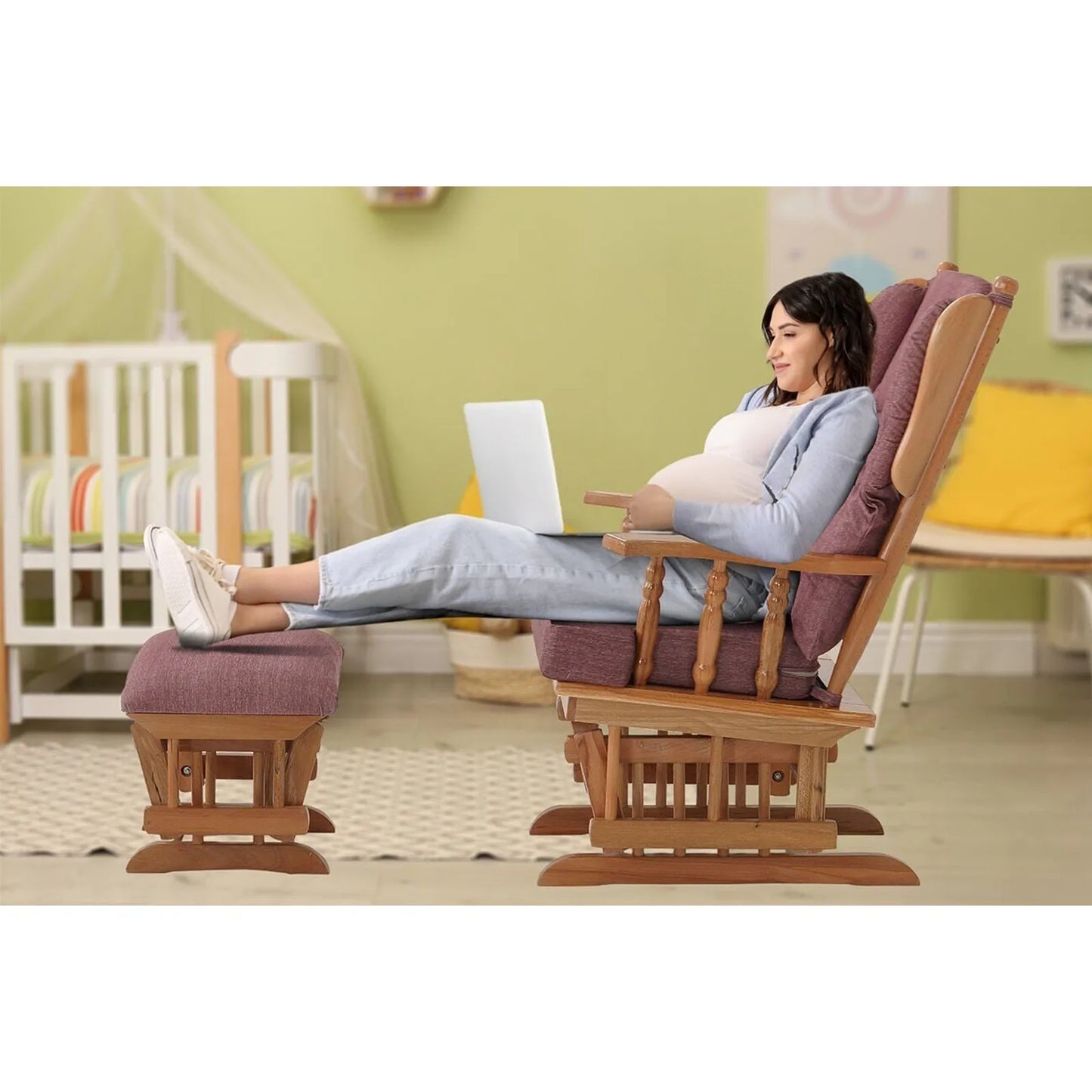 Relax Sallanan Sandalye Bordo görsel 3