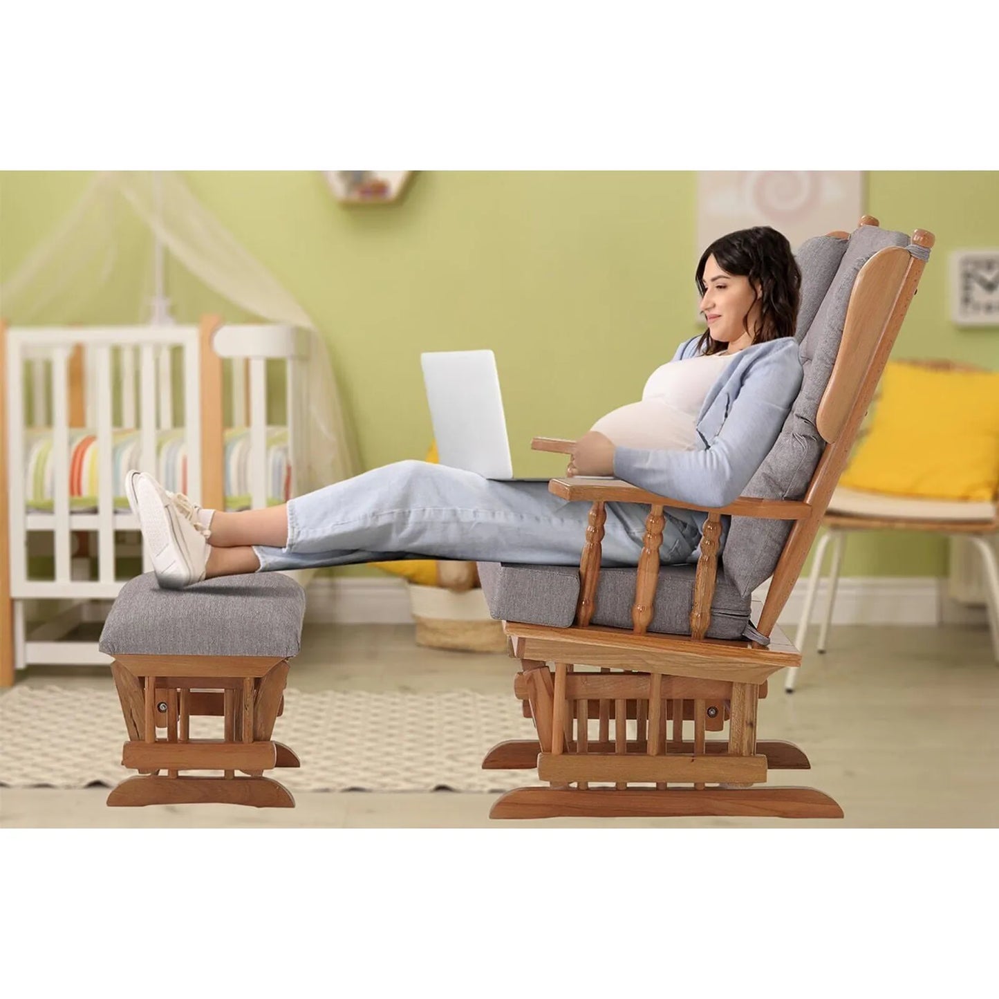 Relax Sallanan Sandalye Gri görsel 3