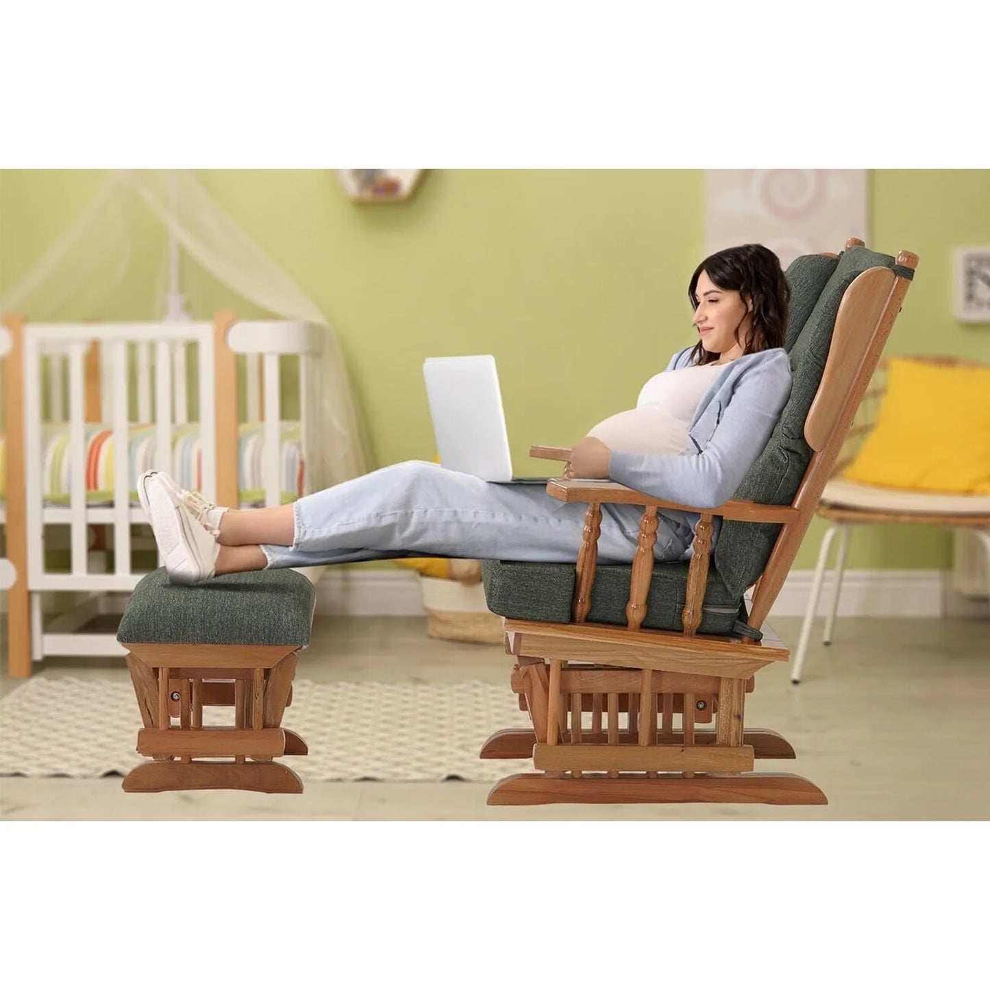 Relax Sallanan Sandalye Yeşil görsel 3