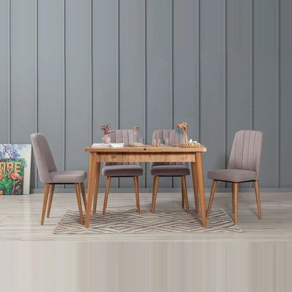 Sembol Açılır Masa Takımı Atlantik Soho Gri 70x110 (1 Masa + 4 Sandalye)