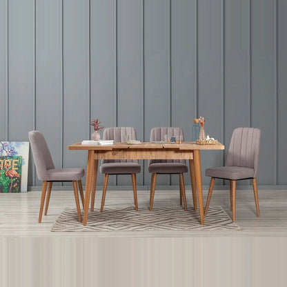 Sembol Açılır Masa Takımı Atlantik Soho Gri 70x110 (1 Masa + 4 Sandalye)