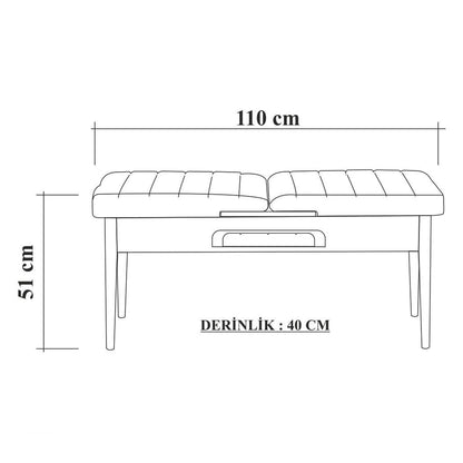 Sembol Bench Ceviz Soho Gri görsel 7