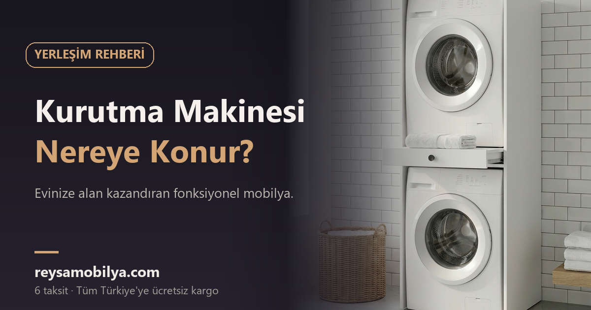 Banyoda üst üste kurulmuş çamaşır ve kurutma makinesi, Aqua dolabı içinde